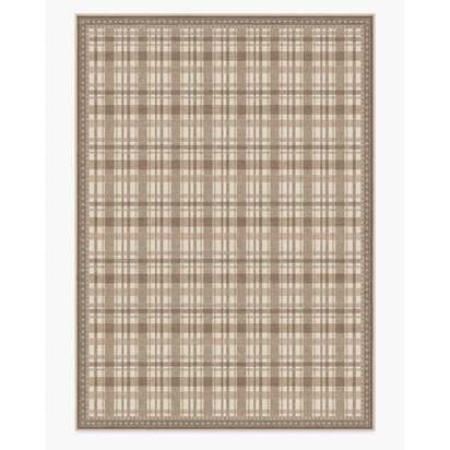 Stitchwork Check Natural Flatwoven Rug - 305 x 425 cm - Rug + Pad System