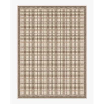 Stitchwork Check Natural Flatwoven Rug - 275 x 365 cm - Rug + Cushioned Pad System