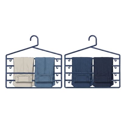 Set Of Two Indigo Plastic Trouser Organiser
