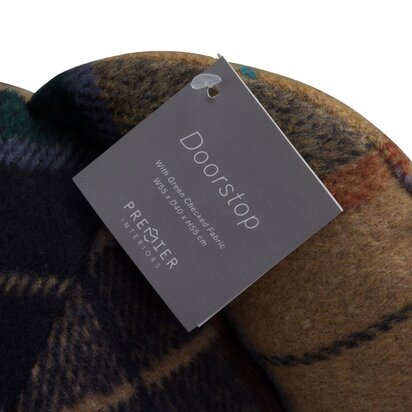 Noreton Large Green Check Tartan Bear Door Stop