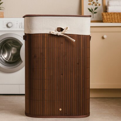 Kankyo Dark Brown Square Laundry Hamper