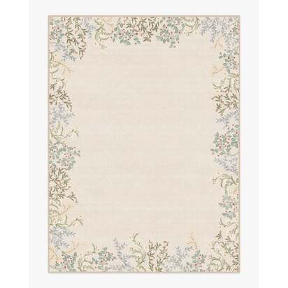 Woodland Flora Cream Flatwoven Rug - 275 x 365 cm - Rug + Pad System
