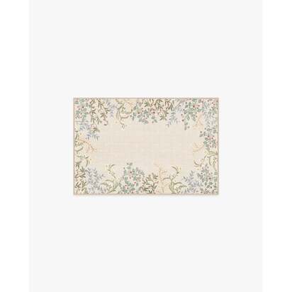 Woodland Flora Cream Rug - 60 x 90 cm - All-In-One Rug