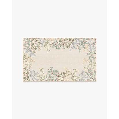 Woodland Flora Cream Rug - 90 x 150 cm - All-In-One Rug