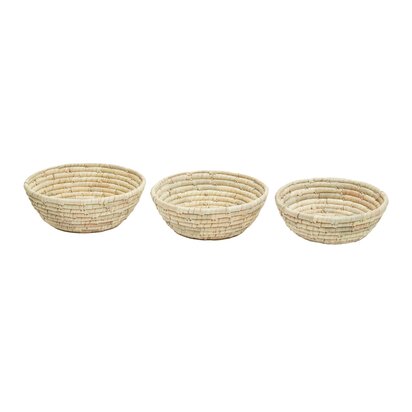 Lidi Set Of Three Woven Palm Leaf Baskets