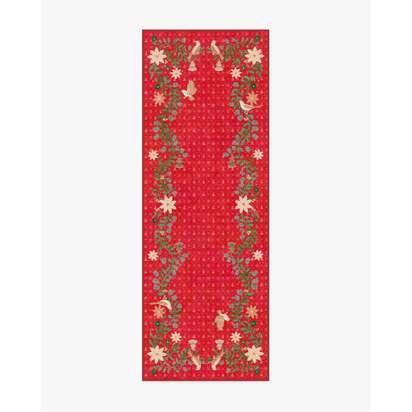 Festive Yuletide Red Flatwoven Rug by The Hiltons - 75 x 215 cm - Rug + Cushioned Pad System