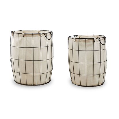 Briarford Set Of Two Matte Black Laundry Baskets