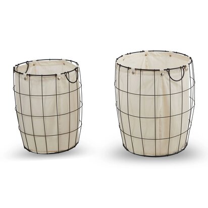 Briarford Set Of Two Matte Black Laundry Baskets
