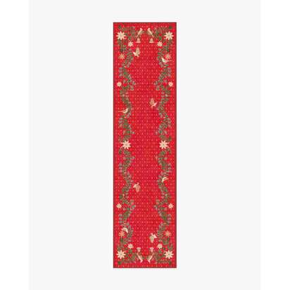 Festive Yuletide Red Flatwoven Rug by The Hiltons - 75 x 305 cm - Rug + Cushioned Pad System