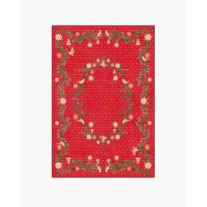 Festive Yuletide Red Flatwoven Rug by The Hiltons - 120 x 185 cm - Rug + Cushioned Pad System