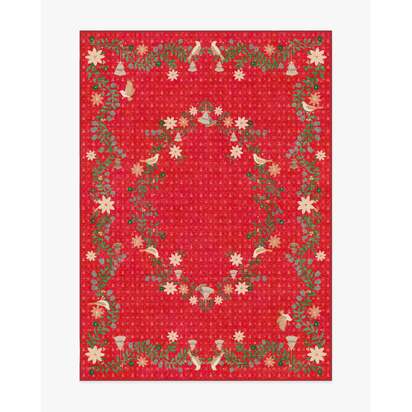 Festive Yuletide Red Flatwoven Rug by The Hiltons - 150 x 215 cm - Rug + Cushioned Pad System