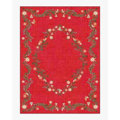 Festive Yuletide Red Flatwoven Rug by The Hiltons - 275 x 365 cm - Rug + Cushioned Pad System