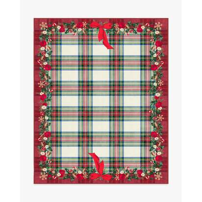 Tartan & Floral Red Flatwoven Rug by The Hiltons - 245 x 305 cm - Rug + Pad System