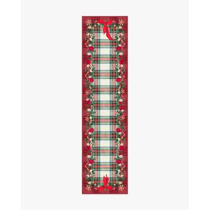 Tartan & Floral Red Rug by The Hiltons - 75 x 305 cm - All-In-One Rug