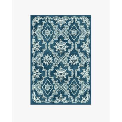 The 5th Avenue Snowflake Navy Blue Rug by The Hiltons - 120 x 185 cm - All-In-One Rug