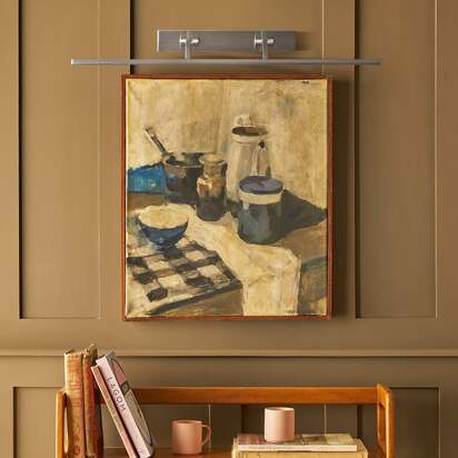 Dimmable larger Blake picture light in brushed chrome finish