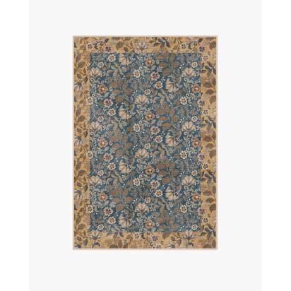 Anita Blue & Ochre Flatwoven Rug - 120 x 185 cm - Rug + Pad System