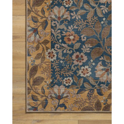 Anita Blue & Ochre Rug - 305 x 425 cm - All-In-One Rug