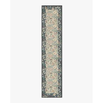 Anita Cream & Grey Flatwoven Rug - 75 x 365 cm - Rug + Pad System