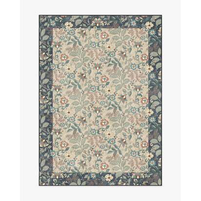 Anita Cream & Grey Flatwoven Rug - 150 x 215 cm - Rug + Pad System
