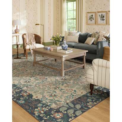 Anita Cream & Grey Flatwoven Rug - 150 x 215 cm - Rug + Pad System