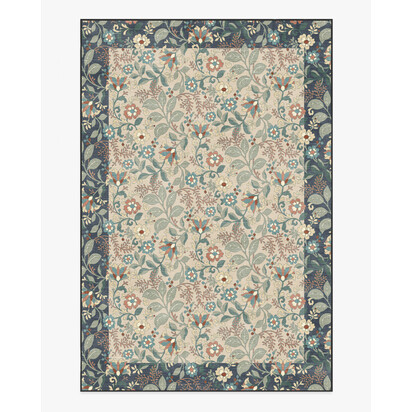 Anita Cream & Grey Flatwoven Rug - 185 x 275 cm - Rug + Pad System