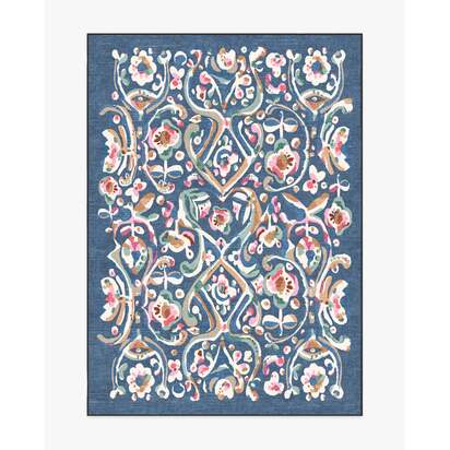 Effie Blue Flatwoven Rug - 150 x 215 cm - Rug + Pad System