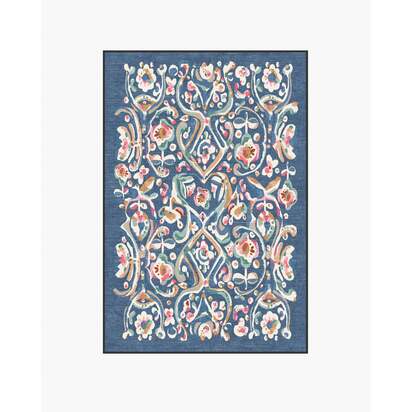 Effie Blue Flatwoven Rug - 120 x 185 cm - Rug + Cushioned Pad System