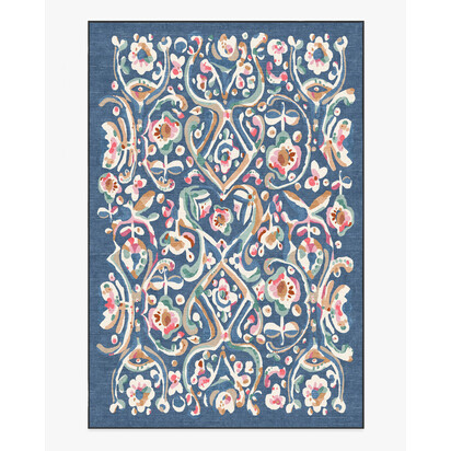 Effie Blue Flatwoven Rug - 185 x 275 cm - Rug + Cushioned Pad System
