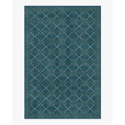 Girona Teal Flatwoven Rug - 200 x 290 cm - Rug + Pad System