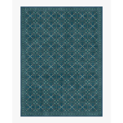 Girona Teal Flatwoven Rug - 275 x 365 cm - Rug + Pad System