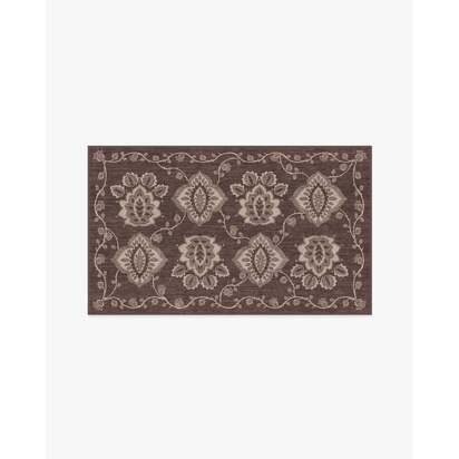 Inaya Brown Flatwoven Rug - 90 x 150 cm - Rug + Pad System