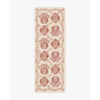 Inaya Cream & Amber Flatwoven Rug - 75 x 215 cm - Rug + Cushioned Pad System