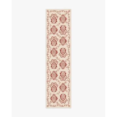 Inaya Cream & Amber Flatwoven Rug - 75 x 305 cm - Rug + Cushioned Pad System