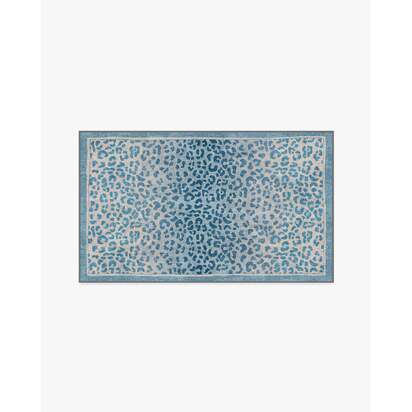 Namir Slate Blue Flatwoven Rug - 90 x 150 cm - Rug + Pad System