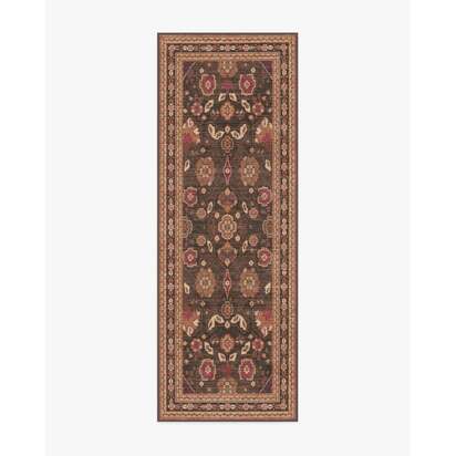 Sybil Brown Flatwoven Rug - 75 x 215 cm - Rug + Cushioned Pad System
