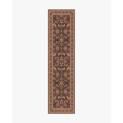 Sybil Brown Flatwoven Rug - 75 x 305 cm - Rug + Cushioned Pad System