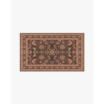 Sybil Brown Flatwoven Rug - 90 x 150 cm - Rug + Cushioned Pad System