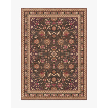 Sybil Brown Flatwoven Rug - 150 x 215 cm - Rug + Cushioned Pad System