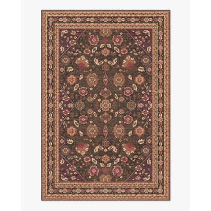 Sybil Brown Flatwoven Rug - 185 x 275 cm - Rug + Cushioned Pad System