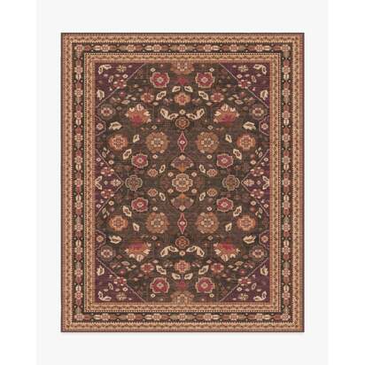 Sybil Brown Flatwoven Rug - 245 x 305 cm - Rug + Cushioned Pad System