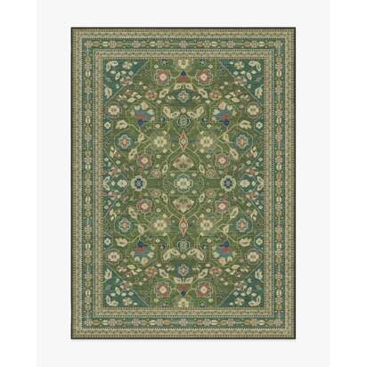 Sybil Green Flatwoven Rug - 150 x 215 cm - Rug + Pad System