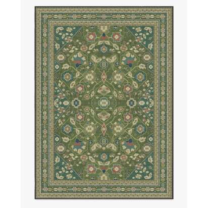 Sybil Green Flatwoven Rug - 305 x 425 cm - Rug + Pad System