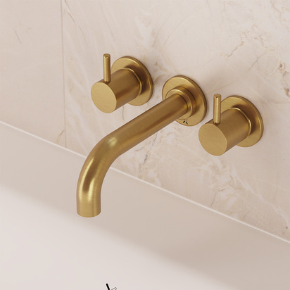 Crosswater MPRO 3 Hole Wall Mounted Bath Filler Tap - Brushed Brass