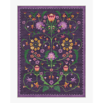 Protea Plum Rug by Iris Apfel - 275 x 365 cm - All-In-One Rug