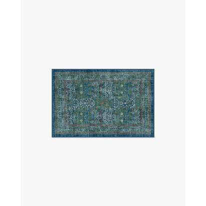 Blackthorn Navy Flatwoven Rug by Morris & Co. - 60 x 90 cm - Rug + Pad System