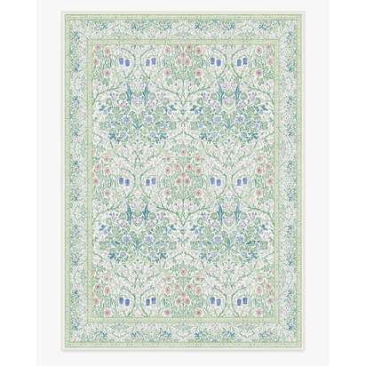 Blackthorn Lilac Multicolor Flatwoven Rug by Morris & Co. - 305 x 425 cm - Rug + Pad System
