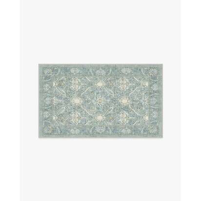 Montreal Dusty Blue Flatwoven Rug by Morris & Co. - 90 x 150 cm - Rug + Cushioned Pad System