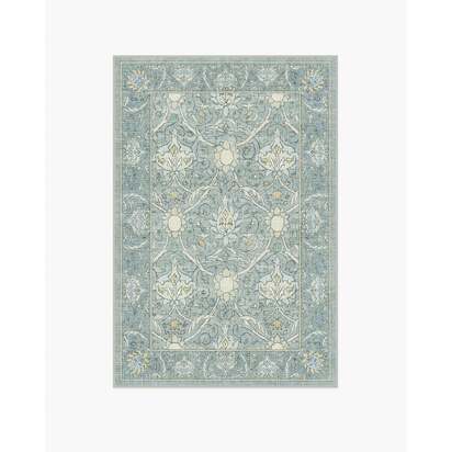 Montreal Dusty Blue Flatwoven Rug by Morris & Co. - 120 x 185 cm - Rug + Cushioned Pad System