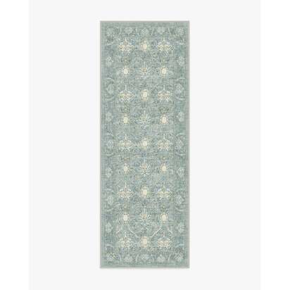 Montreal Dusty Blue Flatwoven Rug by Morris & Co. - 150 x 215 cm - Rug + Cushioned Pad System